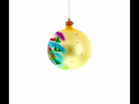 Troll the Fisherman Blown Glass Ball Christmas Ornament 4 Inches