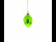 Lime with Shiny Leaf Mini Glass Christmas Ornament