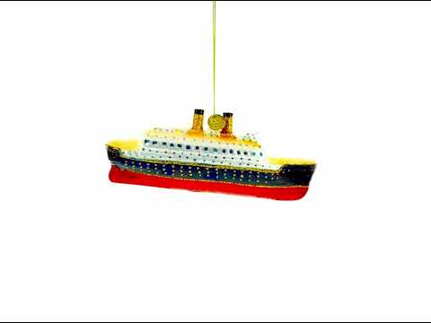 Titanic Ship Blown Glass Christmas Ornament