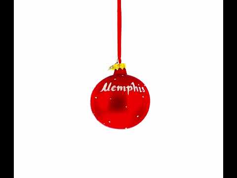 Memphis, Tennessee Glass Ball Christmas Ornament 3.25 Inches