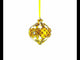 Jeweled Golden Leaves on Clear Glass Onion Finial Christmas Ornament