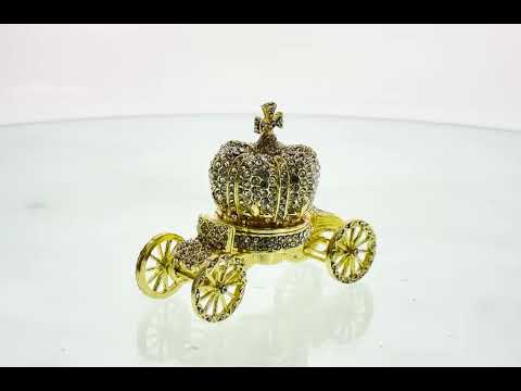 Golden Royal Coronation Coach Trinket Box Figurine