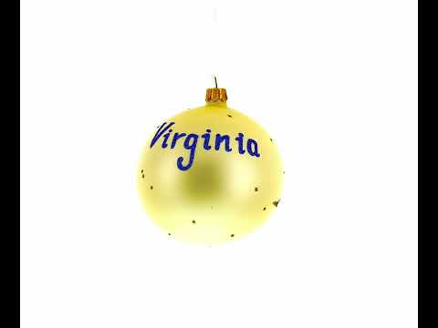 Virginia State, USA Glass Ball Christmas Ornament 4 Inches