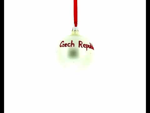 Flag of Czech Republic Glass Ball Christmas Ornament 3.25 Inches