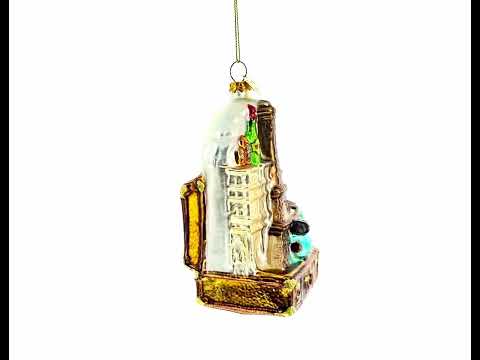 Paris Eiffel Tower Travel Keepsake from France Blown Glass Christmas Ornament