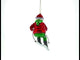 Santa on Skis Blown Glass Christmas Ornament