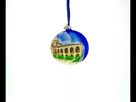 Mission San Jose, San Antonio, Texas Glass Ball Christmas Ornament 4 Inches