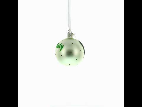 Flag of Italy Glass Ball Christmas Ornament 3.25 Inches