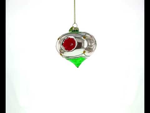 Vintage-Style Tear Drop Indented - Timeless Blown Glass Christmas Ornament