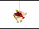 Dynamic Flying Pig Superhero Blown Glass Christmas Ornament