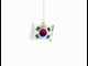 Waving Flag of South Korea Blown Glass Christmas Ornament