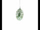 Jeweled Beads on Glossy White Glass Egg Ornament 4 Inches