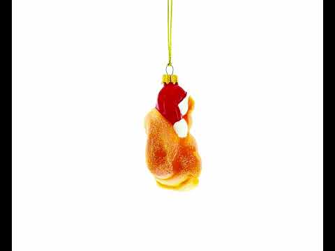 Squirrel with Star Mini Glass Christmas Ornament