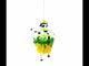 Cow in Grass Skirt and Floral Bikini Blown Glass Christmas Ornament