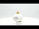 White Curly Ram Mini Glass Christmas Ornament