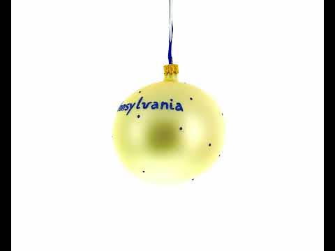 Adorno navideño con bola de cristal del estado de Pensilvania, EE. UU., 4 pulgadas