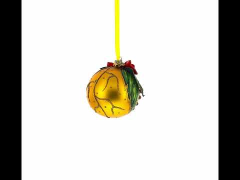 Adorno navideño tradicional de bola de vidrio soplado en 3D ucraniano de bayas de Kalyna, 3,25 pulgadas