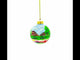 Monkey Under Rainbow Glass Ball Christmas Ornament 4 Inches