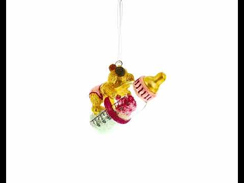 Bear Baby's First Glass Christmas Ornament