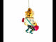 Tiger Playing Bass Guitar Blown Glass Christmas Ornament