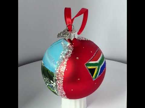 Table Mountain Aerial Cableway, Cape Town, South Africa Glass Ball Christmas Ornament 3.25 Inches