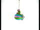 Santa Riding Aerostat Blimp Blown Glass Christmas Ornament