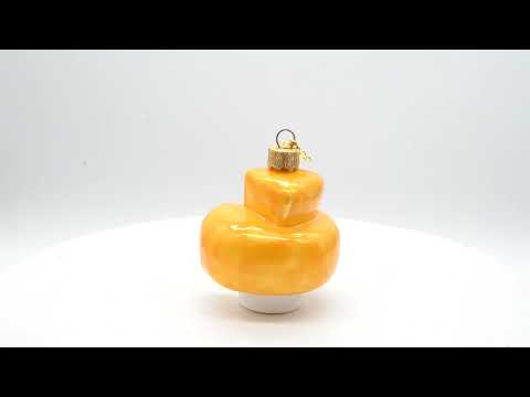 Cheese Head Mini Glass Christmas Ornament