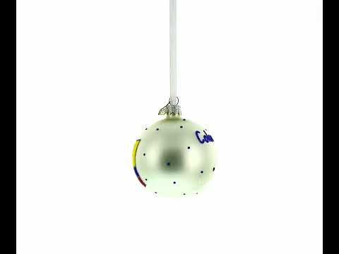 Flag of Colombia Blown Glass Ball Christmas Ornament 3.25 Inches