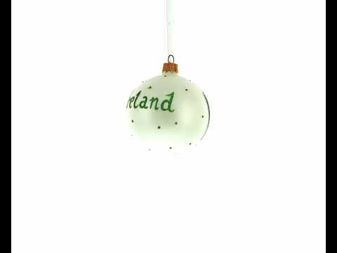 Flag of Ireland Blown Glass Ball Christmas Ornament 3.25 Inches