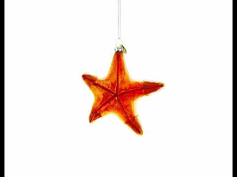 Estrella de mar brillante y brillante - Adorno navideño de vidrio soplado