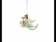 Charming Stork Carrying Baby Blown Glass Christmas Ornament