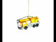 Vibrant Yellow Construction Crane Glass Christmas Ornament