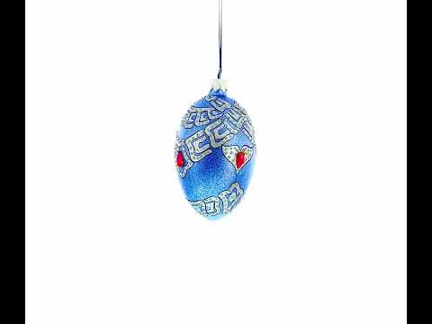 French Designer Riders of the Knights Bracelet Glass Egg Christmas Ornament 4 Inches