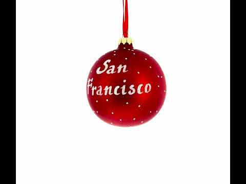 San Francisco Golden Gate Bridge Glass Christmas Ornament 4 Inches