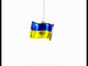 Waving Flag of Ukraine Blown Glass Christmas Ornament