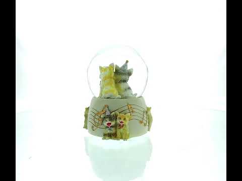 Cats Party Musical Water Snow Globe