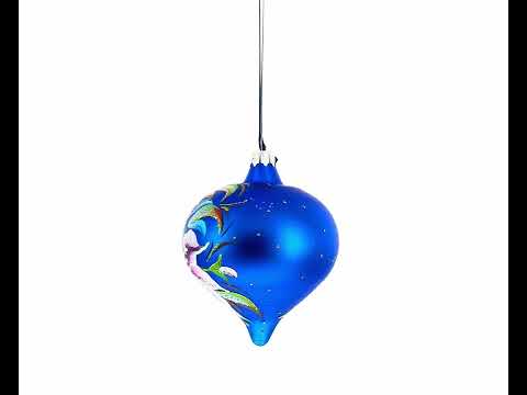 Multicolored Lilies Glass Onion Finial Christmas Ornament