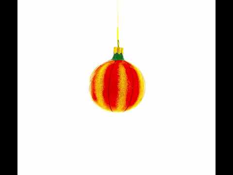 Jack-o'-lantern Glass Ball Halloween Ornament 3.25 Inches