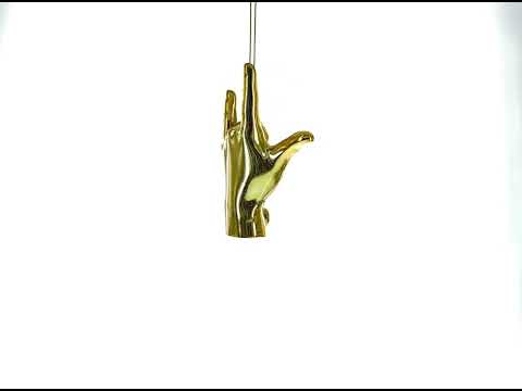 Golden Sign Language "I Love You" - Blown Glass Christmas Ornament