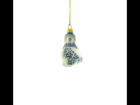 Gray Pigeon Mini Glass Christmas Ornament