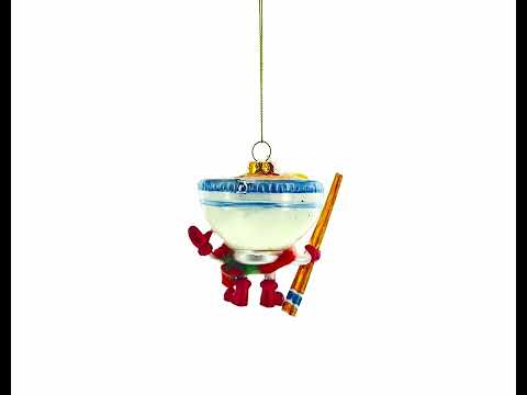 Ramen Bowl with Chopsticks Blown Glass Christmas Ornament