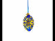 Golden Leaves on Blue Glass Egg Christmas Ornament 4 Inches