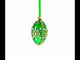 White Pearls on Green Glass Egg Christmas Ornament 4 Inches