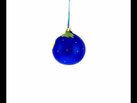 Hen Decorating the Tree Blown Glass Christmas Ornament 3.25 Inches