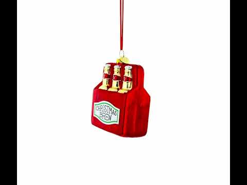 Festive Christmas Brew Beer Blown Glass Christmas Ornament