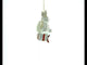 Bunny Elegantly Perched on a Festive Gift Box - Blown Glass Christmas Ornament