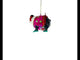 Festive Panda in Colorful Dress Glass Christmas Ornament