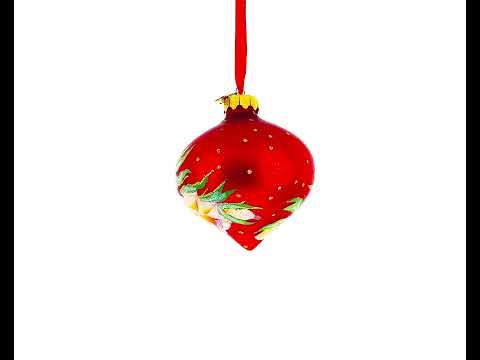 Narcissus Flowers Glass Onion Finial Christmas Ornament