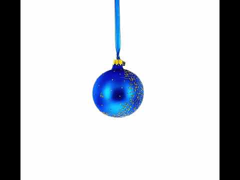 St. Nicholas Reviewing His Gift List Blown Glass Ball Christmas Ornament 3.25 Inches