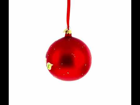 Elegant Roses Bouquet Blown Glass Ball Christmas Ornament 4 Inches